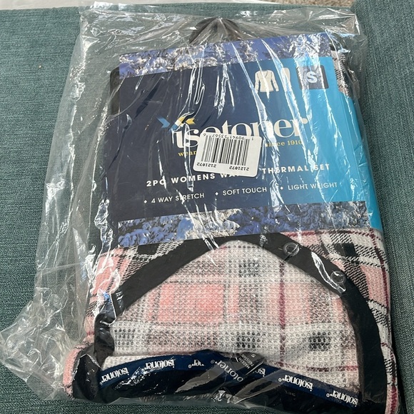 NWT WOMENS 2 PC WAFFLE THERMAL PJ SET - Picture 2 of 3